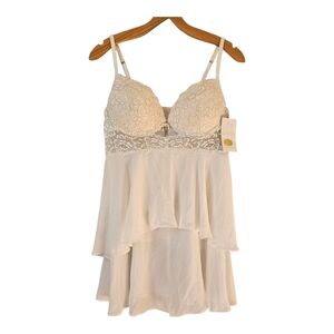 Seductivewear Sheer Chemise Lingerie Womens L NWT White Wedding Honeymoon